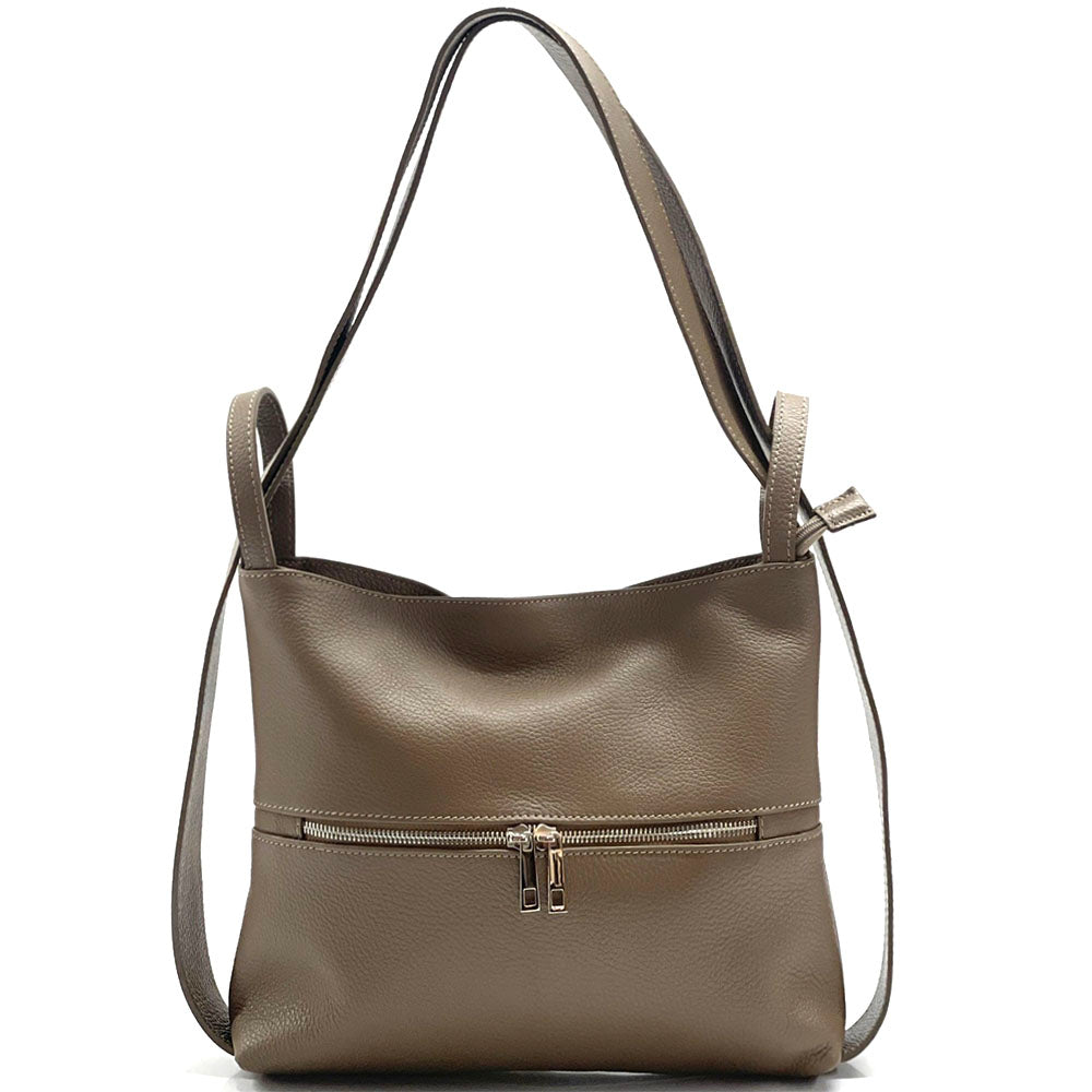 Greta Convertible Leather Backpack - Made In Italy