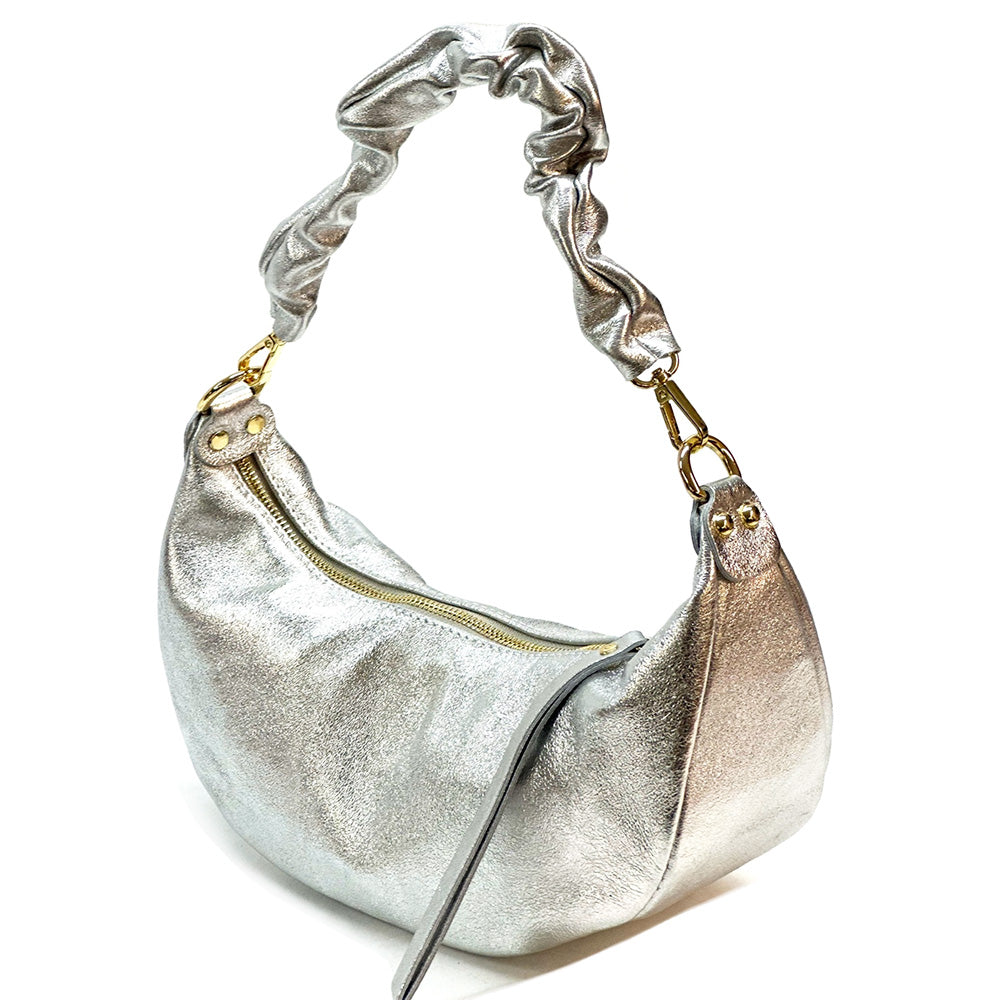 Tara Small Hobo Leather Bag - Made In Italy