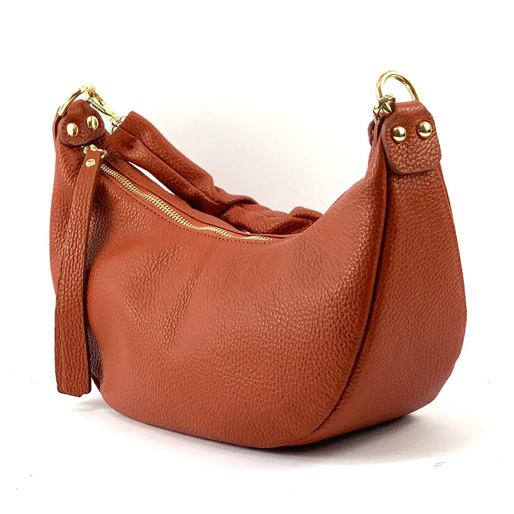 Tara Small Hobo Leather Bag - Made In Italy