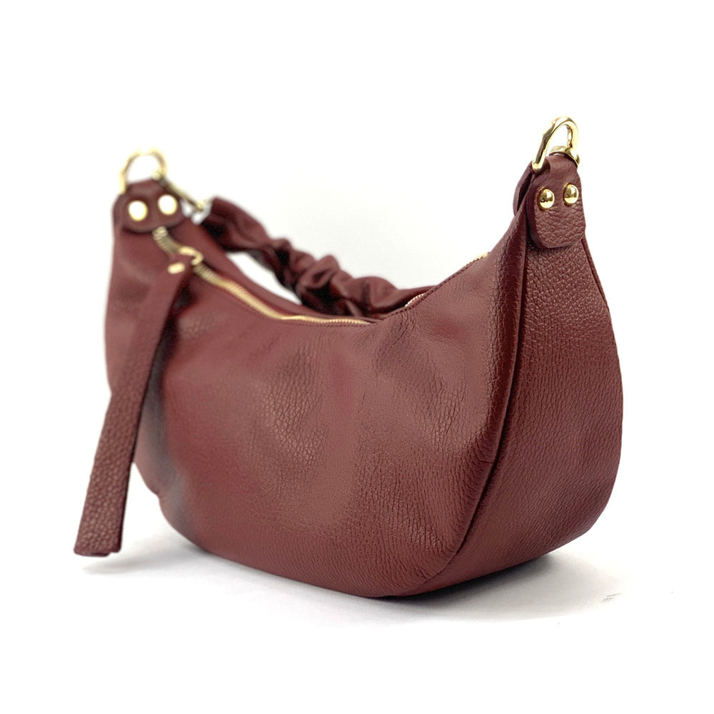 Tara Small Hobo Leather Bag - Made In Italy