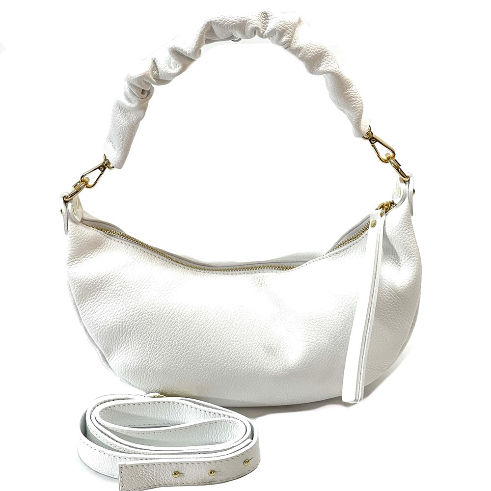 Tara Small Hobo Leather Bag - Made In Italy