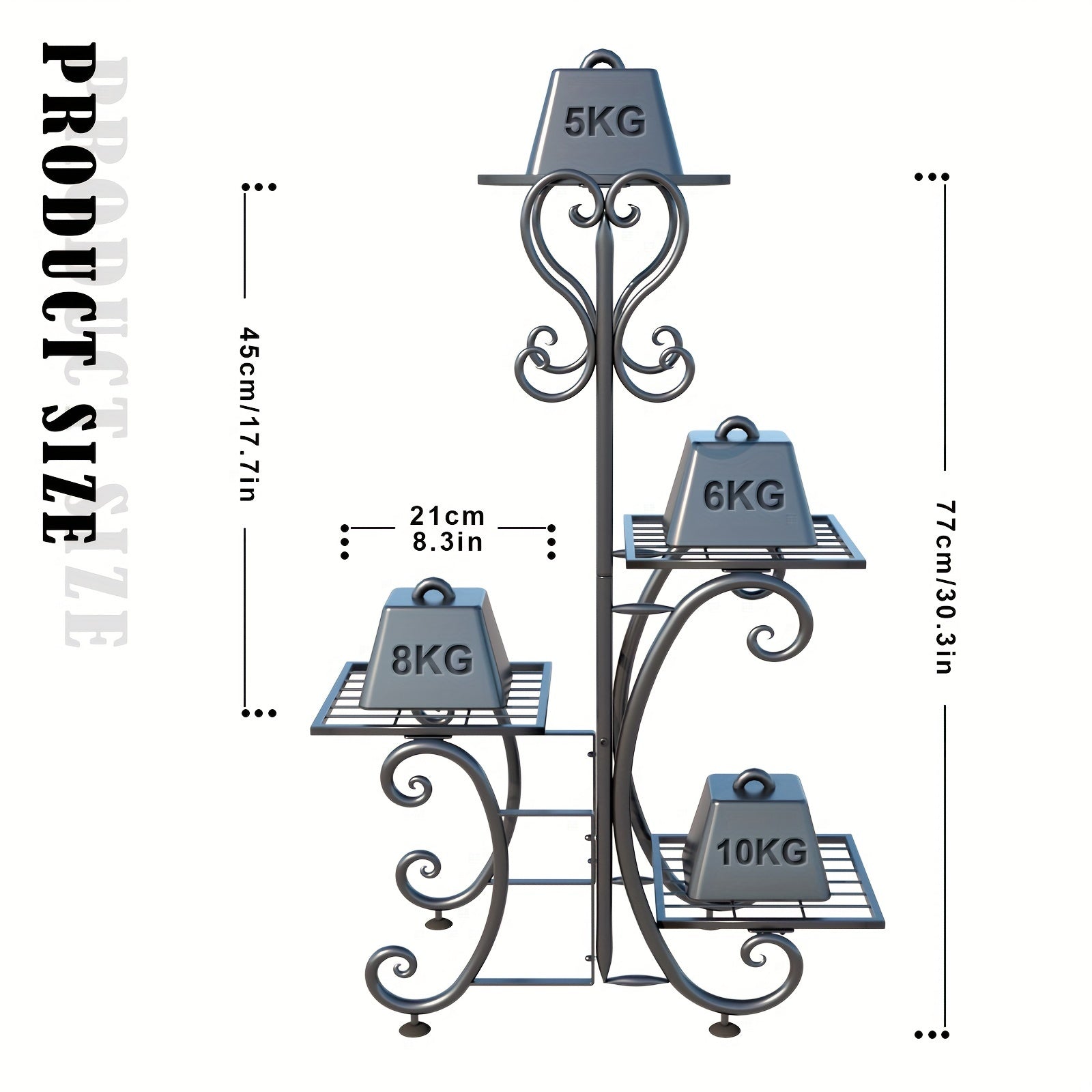 4 Tier Metal Plant Shelf, Plant Stand Indoor Outdoor Flower Pot Holder Display Racks