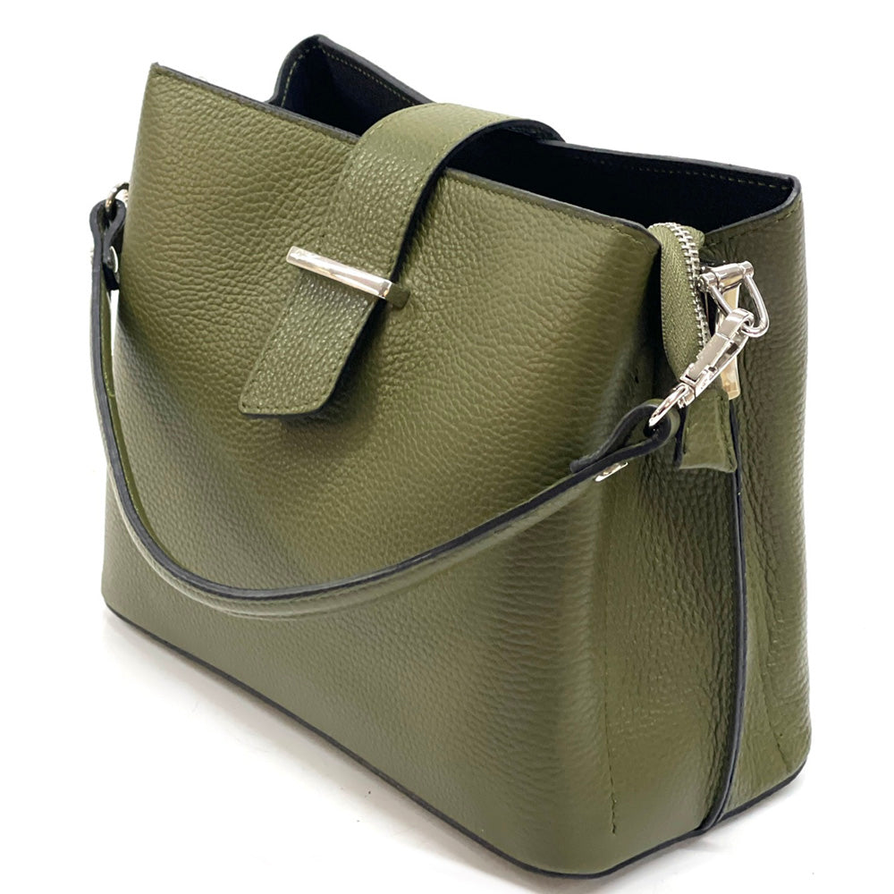 Kristen leather shoulder bag - Made In Italy