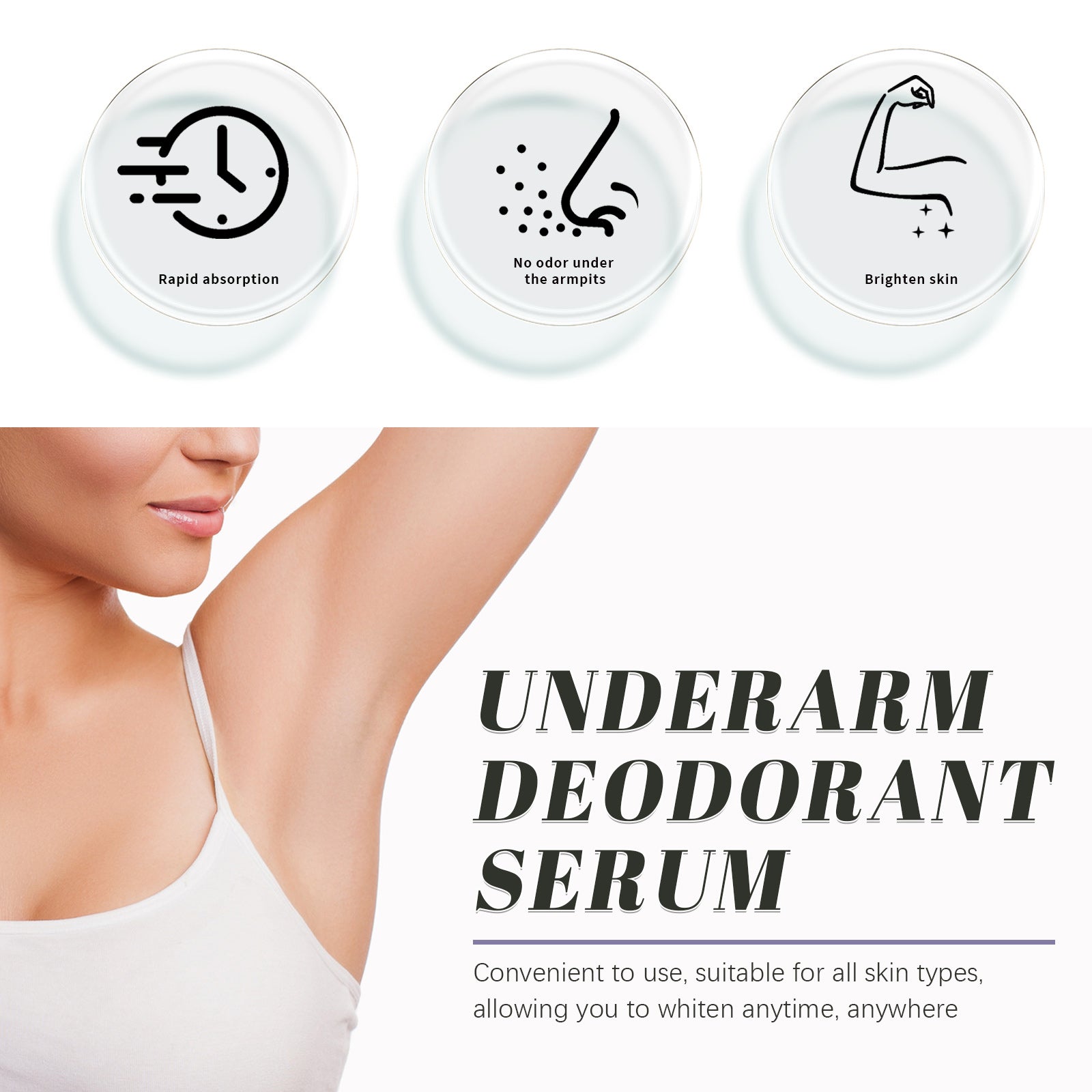 Underarm Deodorant Cream Underarm Whitening Clean Armpit Odor Odor Body Odor Refreshing Anti-Sweat Deodorant Cream