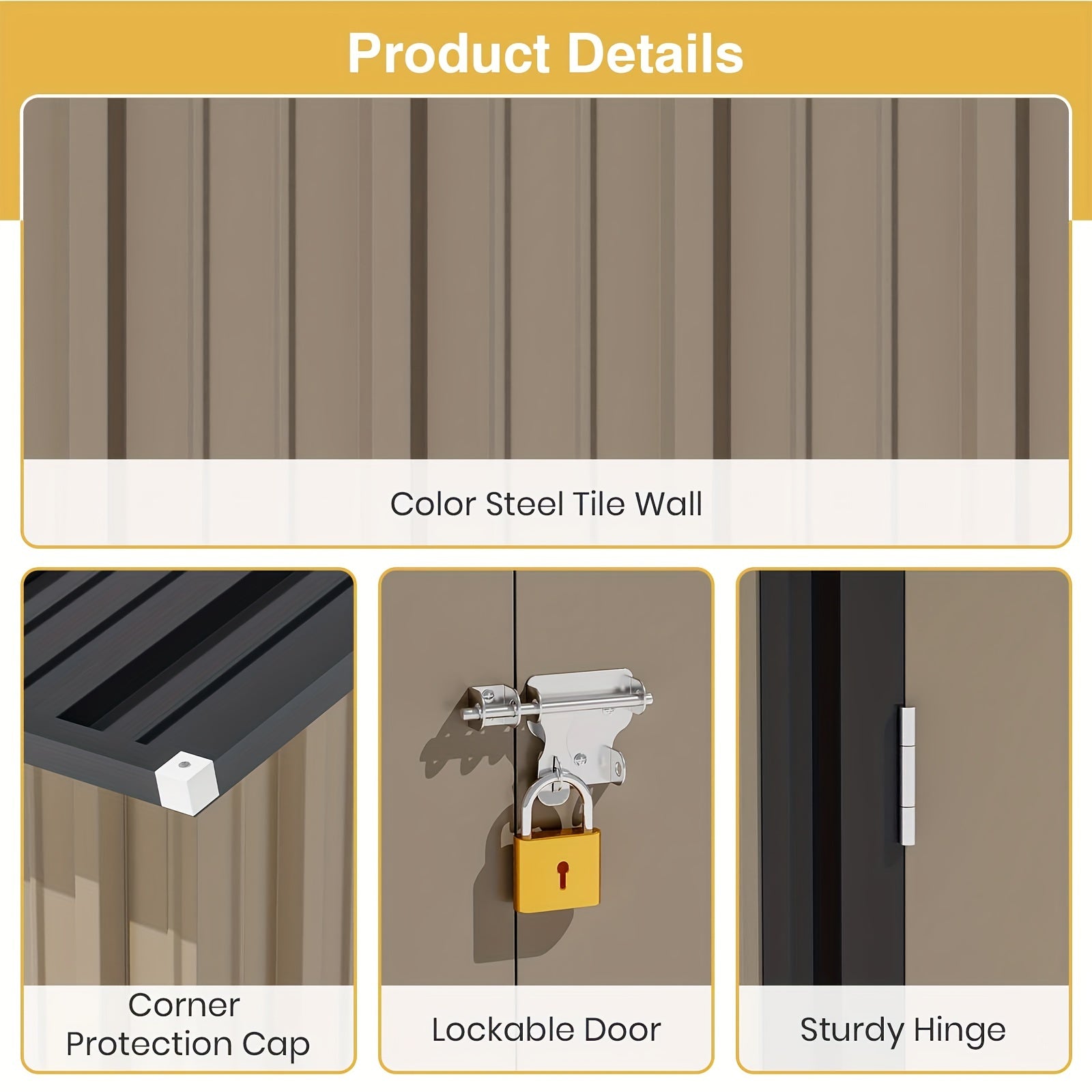 Metal Storage Shed, 8x6 FT, Outdoor Shed With Doors & Air Vents, Utility And Tool Storage Shed For Backyard Garden Patio