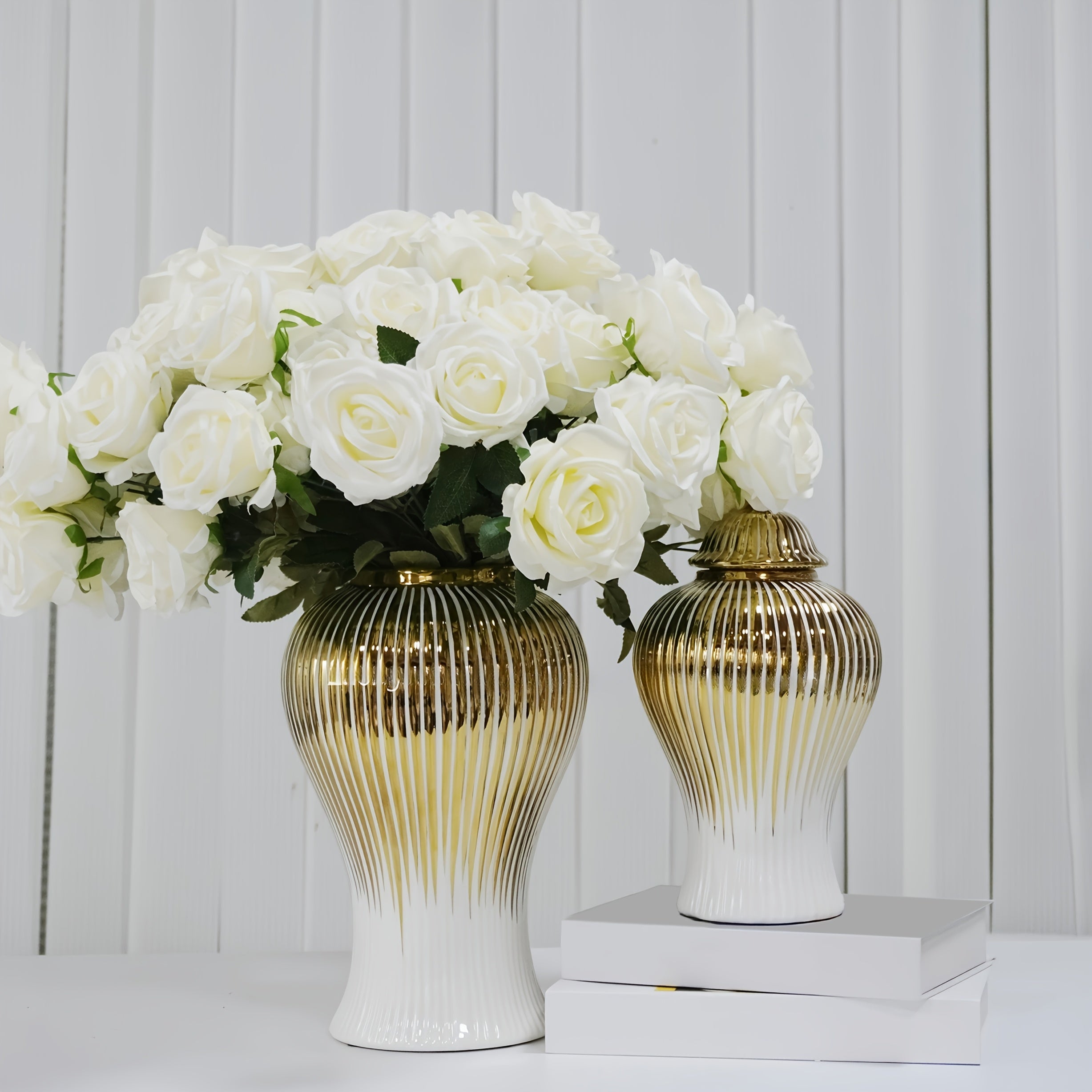 Porcelain Electroplated Gold Edge General Bottle Home Decoration Light Luxury Craft Decorative