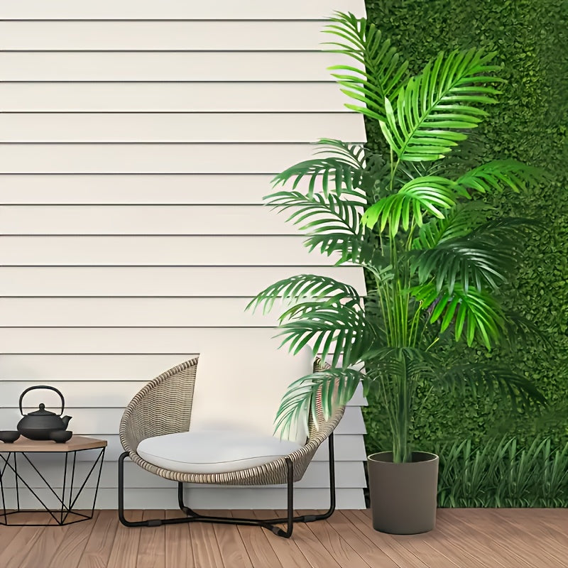 1pc Classic Artificial Palm Plant with 24 Leaves - 36.2" Tropical Tree for Indoor & Outdoor Decor, Plastic Evergreen Faux Palm Tree