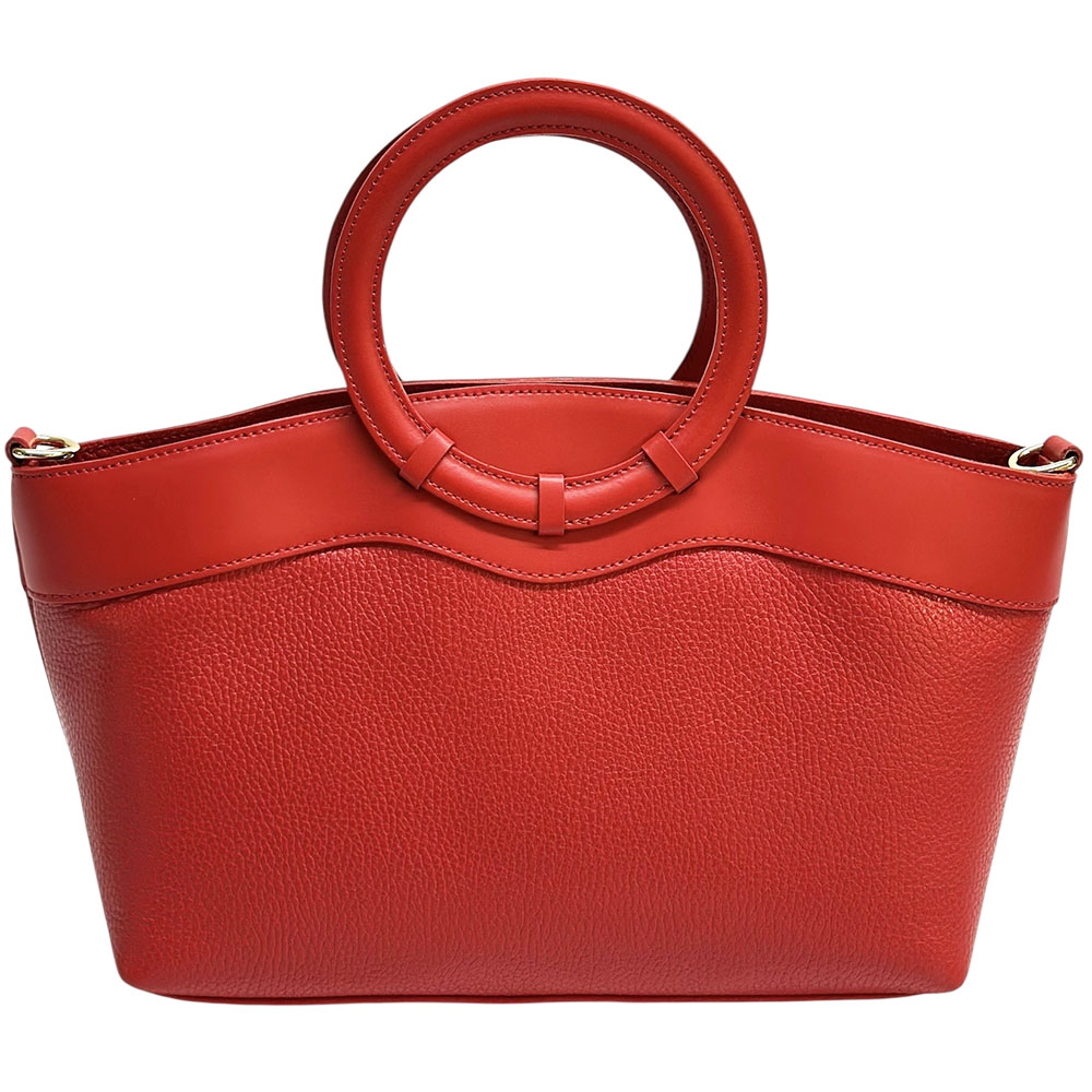 Marcella Cow Leather Top Handle Bag - Made In Italy