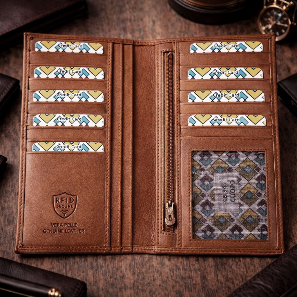 Bernardo V Italian Cow Leather Wallet - Made In Italy