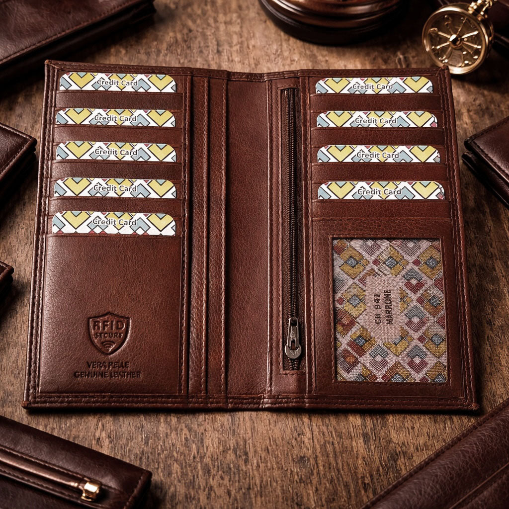 Bernardo V Italian Cow Leather Wallet - Made In Italy