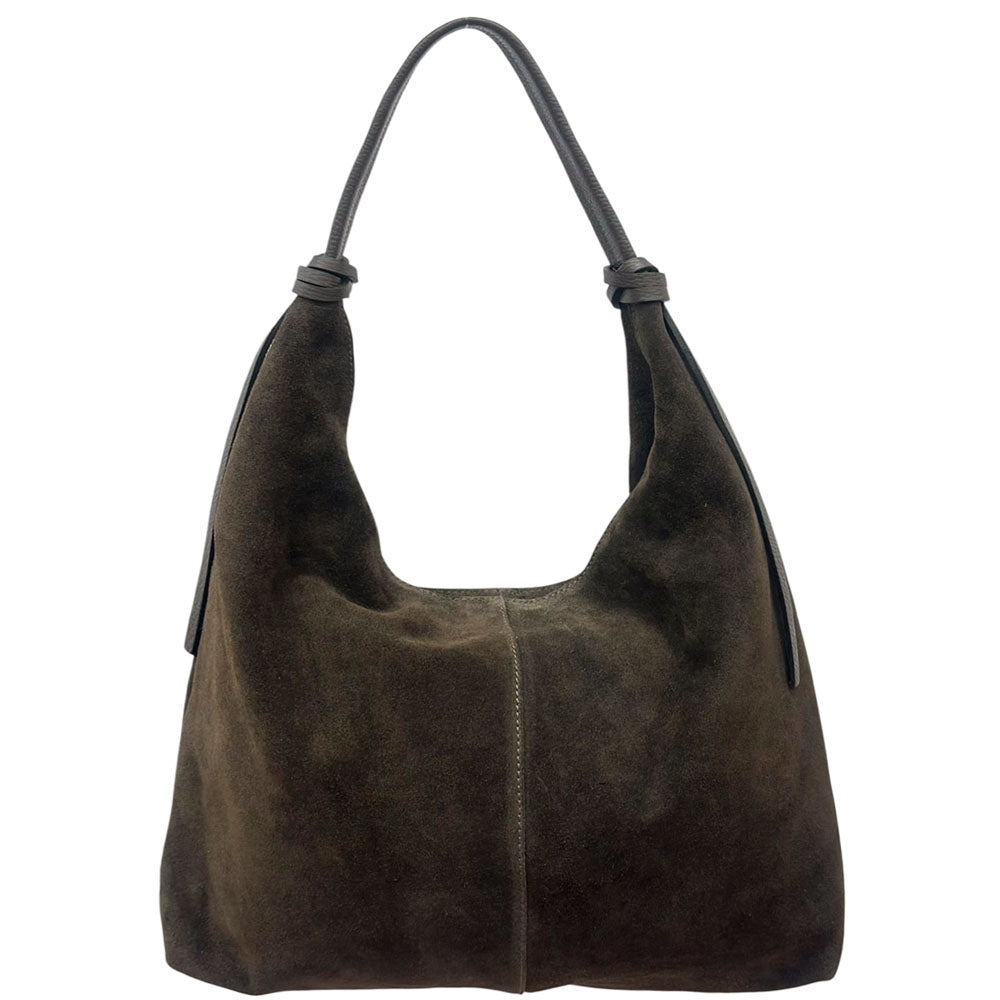 Petra Large Suede Shoulder Bag - Made In Italy