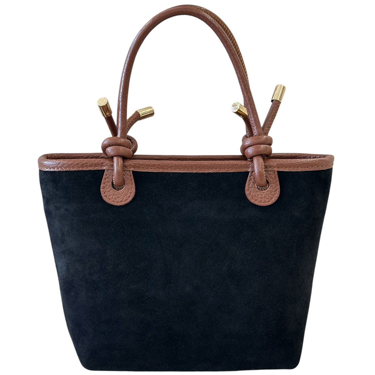 Aurelia Italian Suede Knot Handle Tote Bag - Made In Italy