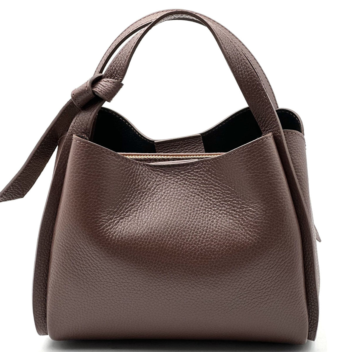 Vanessa Italian Cow Leather Structured Handbag - Made In Italy