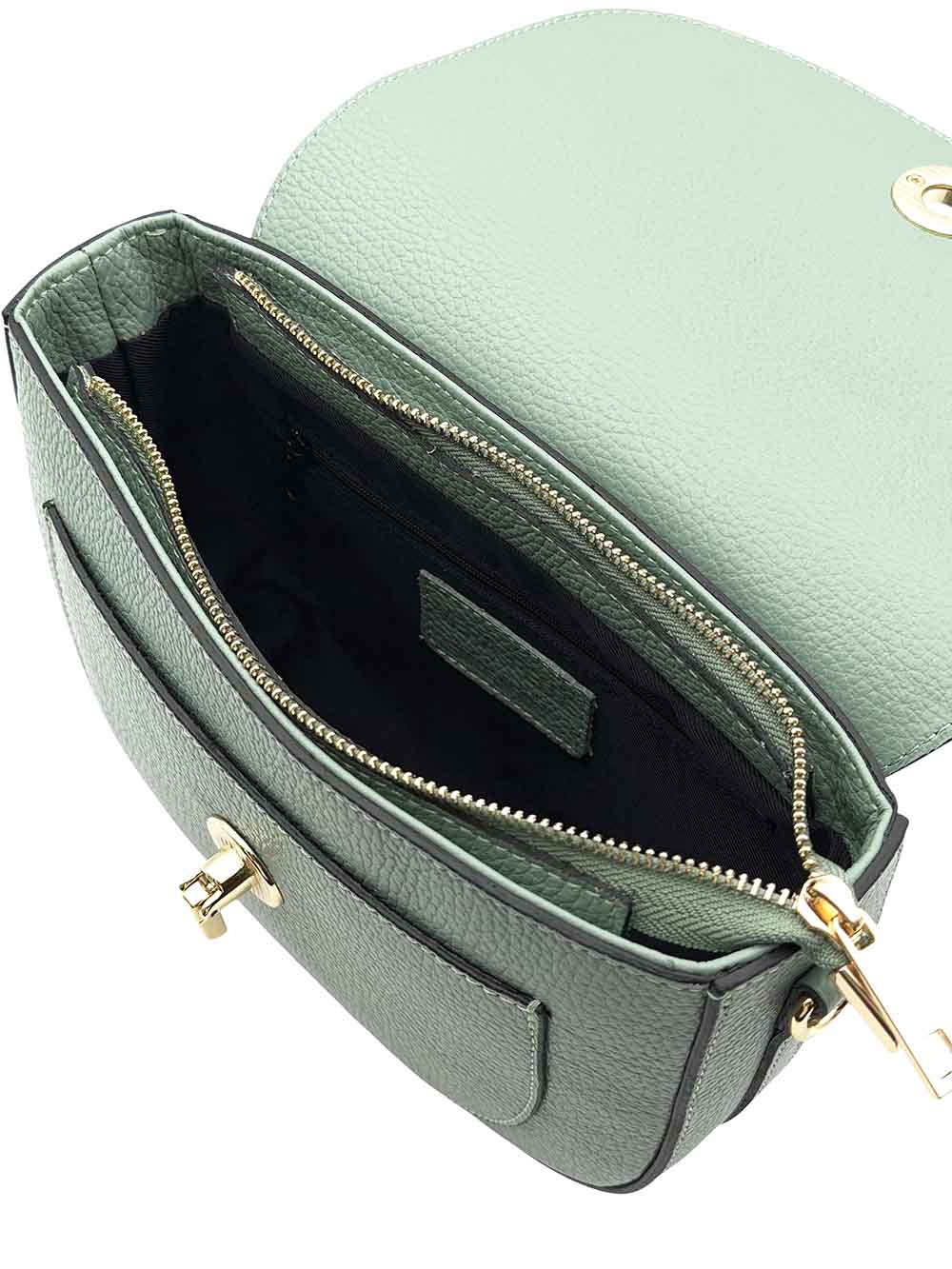 Evania Leather Crossbody Saddle Bag - Made In Italy