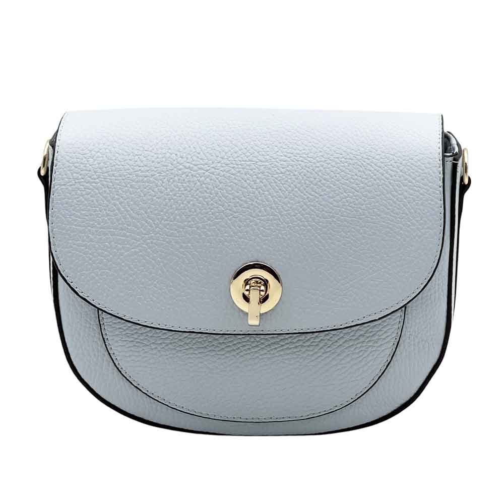 Evania Leather Crossbody Saddle Bag - Made In Italy