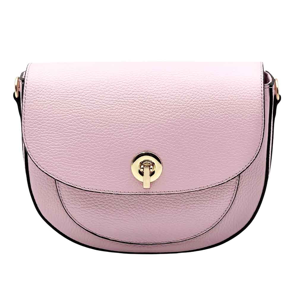 Evania Leather Crossbody Saddle Bag - Made In Italy
