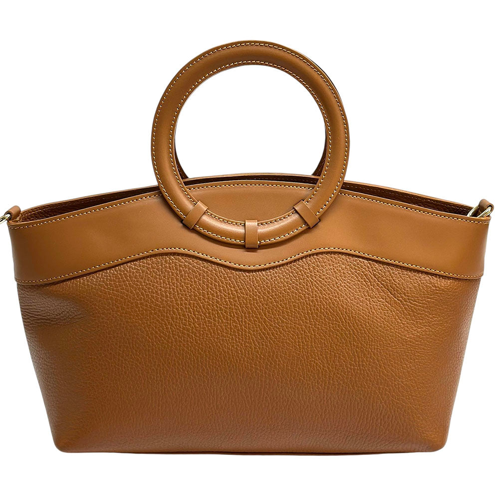 Marcella Cow Leather Top Handle Bag - Made In Italy