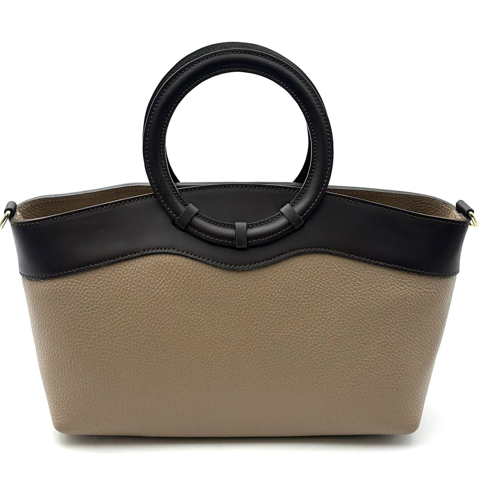 Marcella Cow Leather Top Handle Bag - Made In Italy