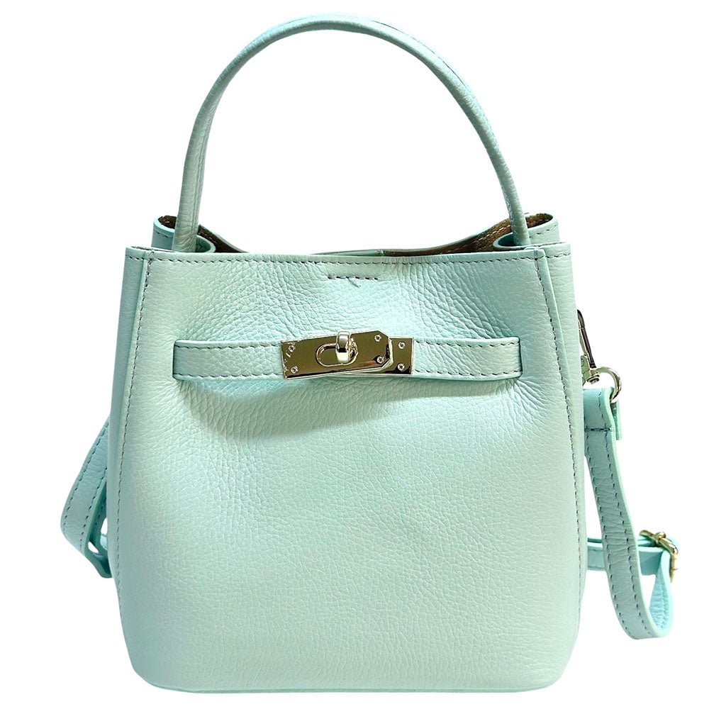 Nives Italian Leather Top Handle Bag - Made In Italy