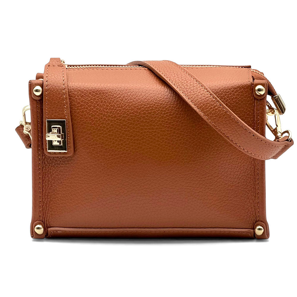 Cipressino Italian Cow Leather Mini Crossbody Bag - Made In Italy