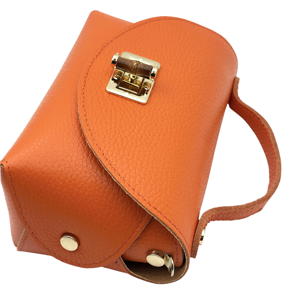 Lorenetta Cow Leather Mini Top Handle Bag - Made in Italy