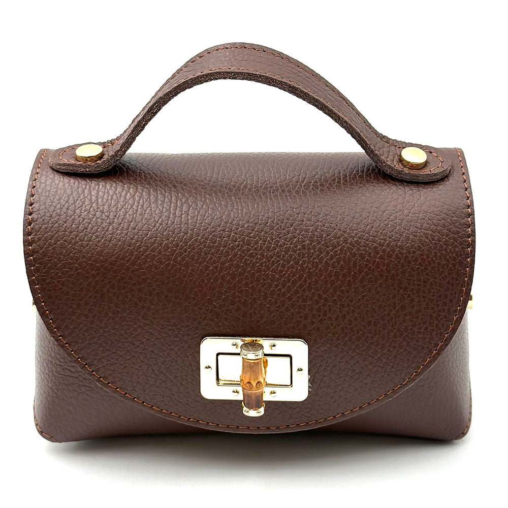 Lorenetta Cow Leather Mini Top Handle Bag - Made in Italy