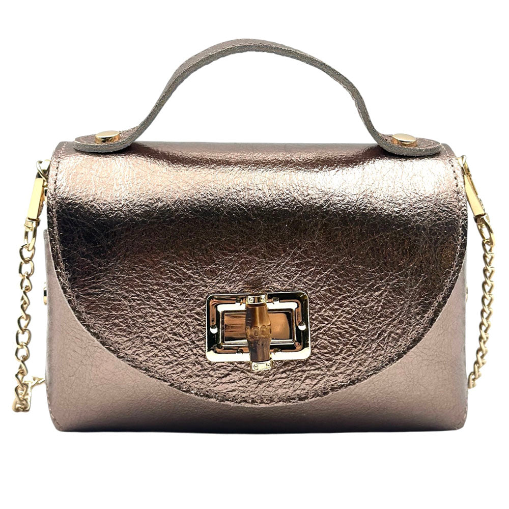 Lorenetta Cow Leather Mini Top Handle Bag - Made in Italy