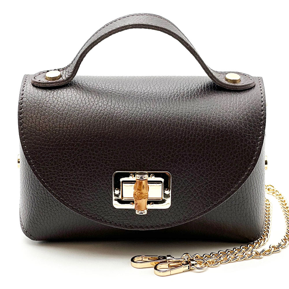Lorenetta Cow Leather Mini Top Handle Bag - Made in Italy