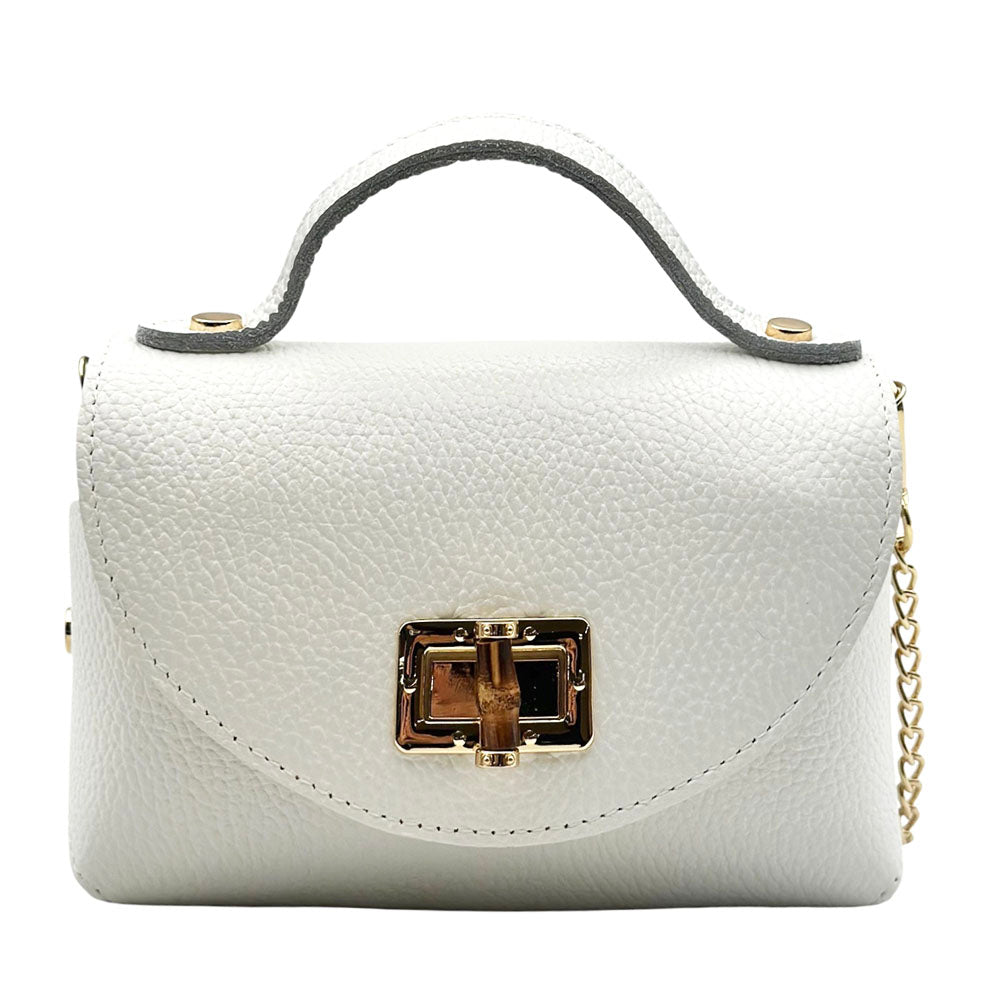 Lorenetta Cow Leather Mini Top Handle Bag - Made in Italy