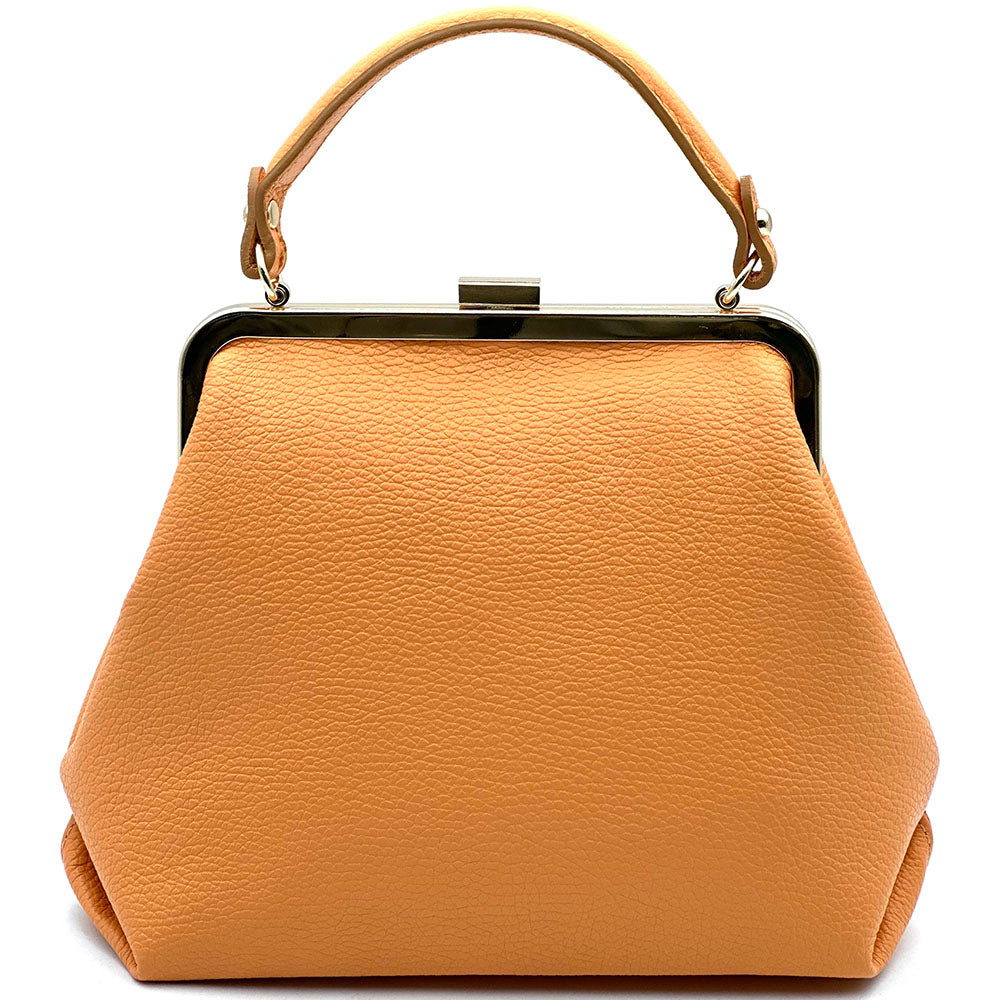 Adelina Cow Leather Frame Handbag - Made In Italy
