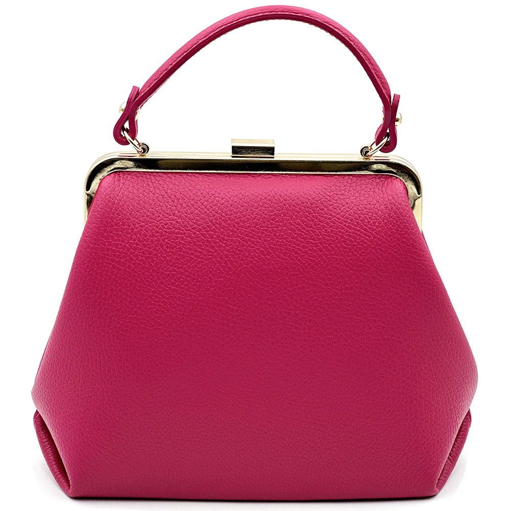 Adelina Cow Leather Frame Handbag - Made In Italy