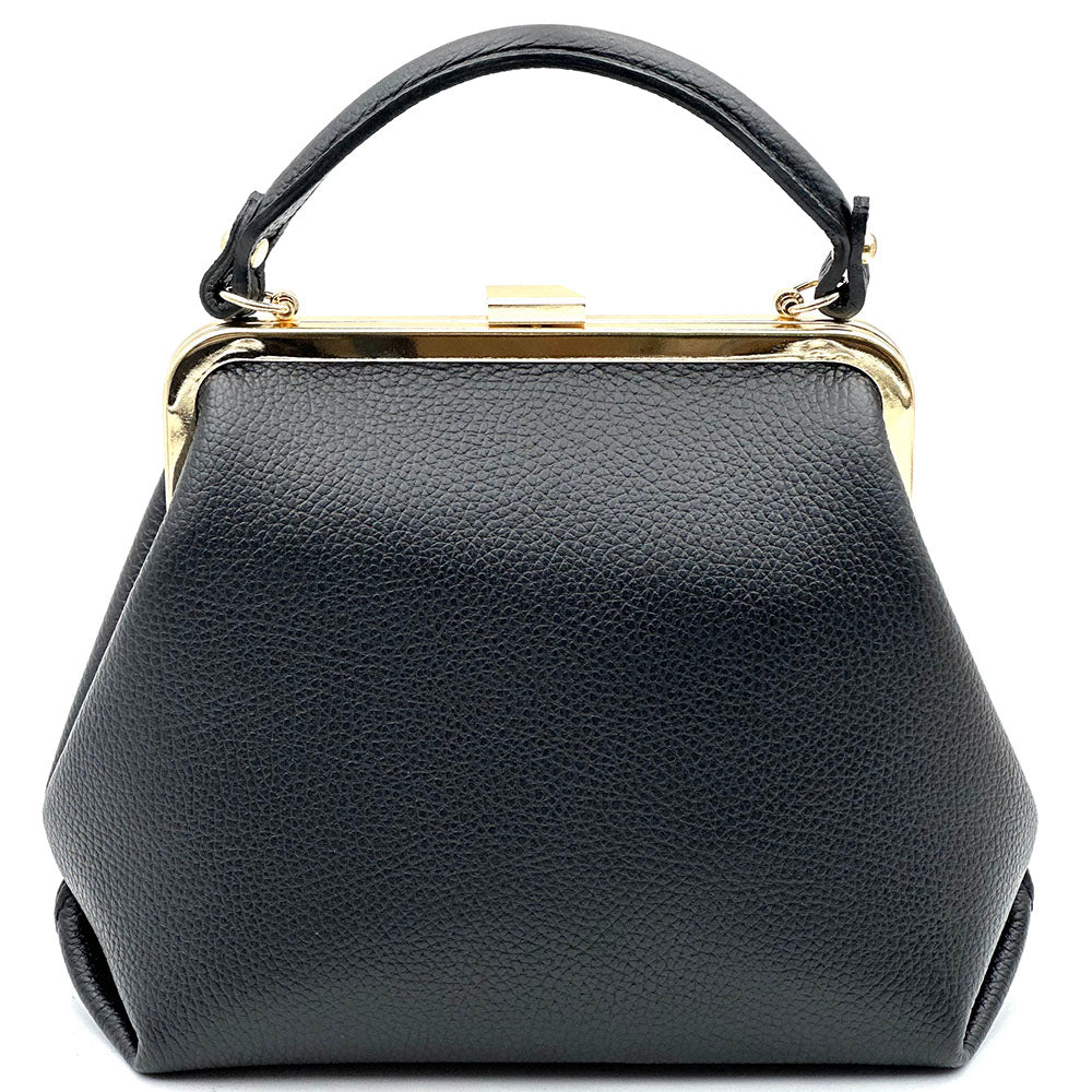 Adelina Cow Leather Frame Handbag - Made In Italy