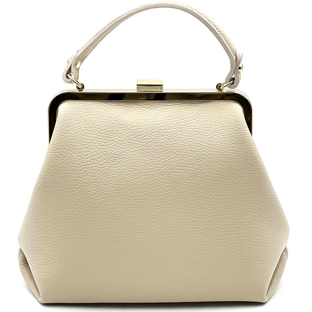 Adelina Cow Leather Frame Handbag - Made In Italy