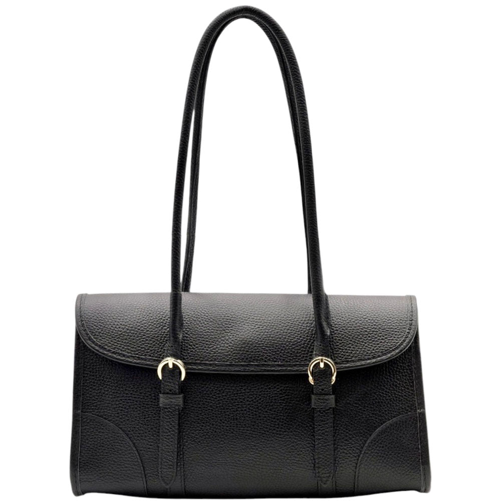 Avelina Cow Leather Shoulder Bag - Made In Italy