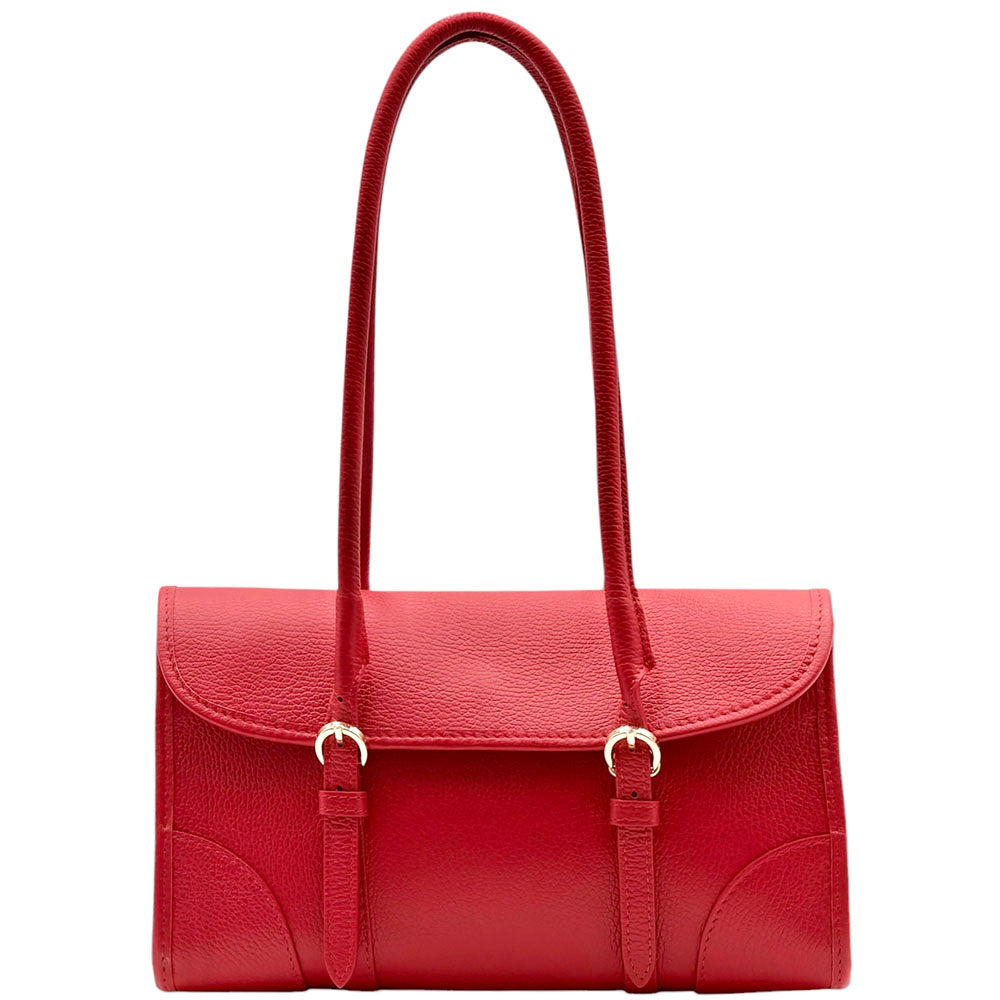 Avelina Cow Leather Shoulder Bag - Made In Italy