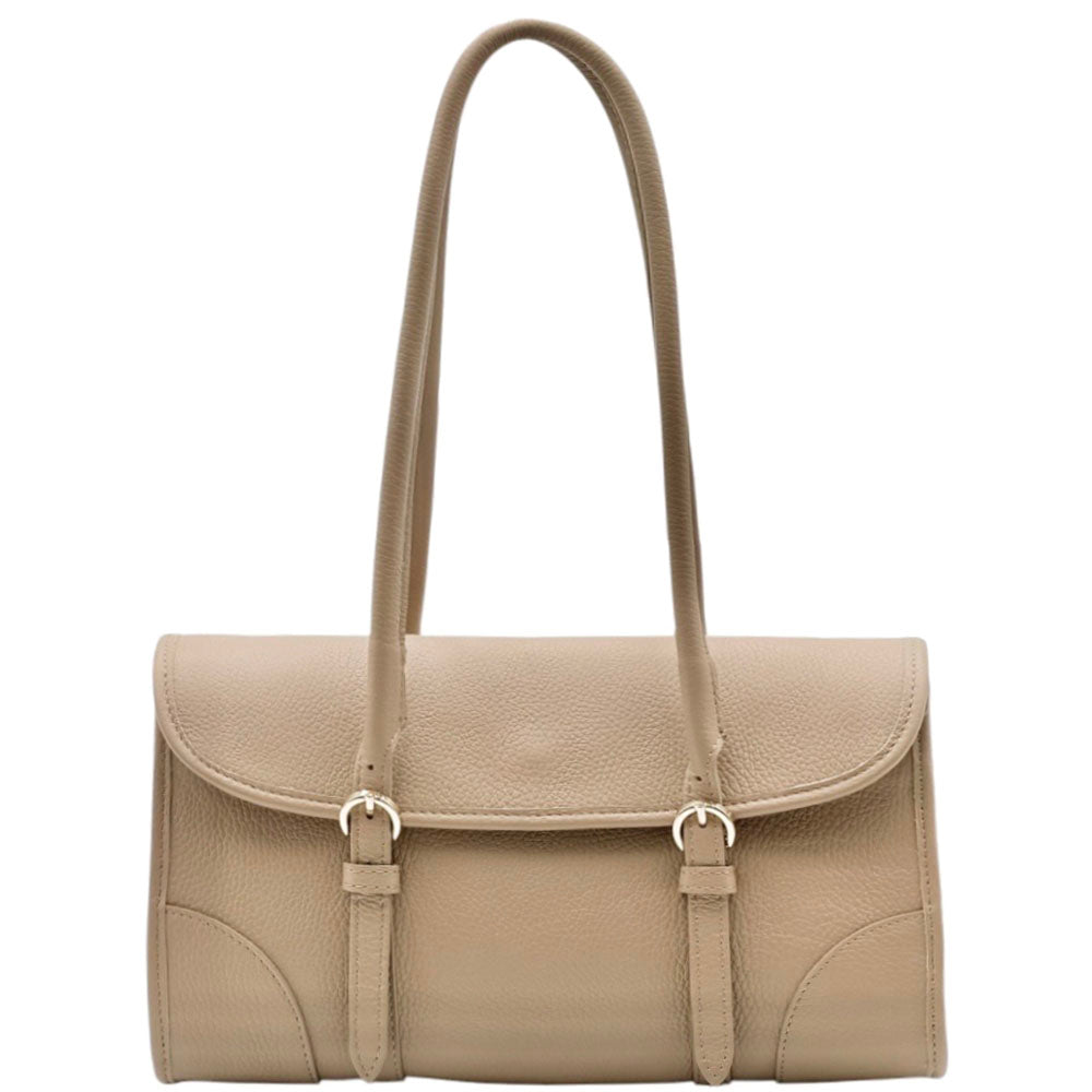 Avelina Cow Leather Shoulder Bag - Made In Italy