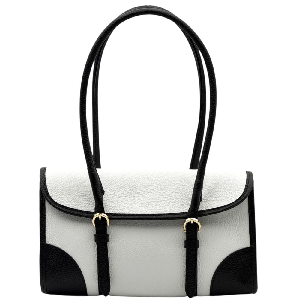 Avelina Cow Leather Shoulder Bag - Made In Italy