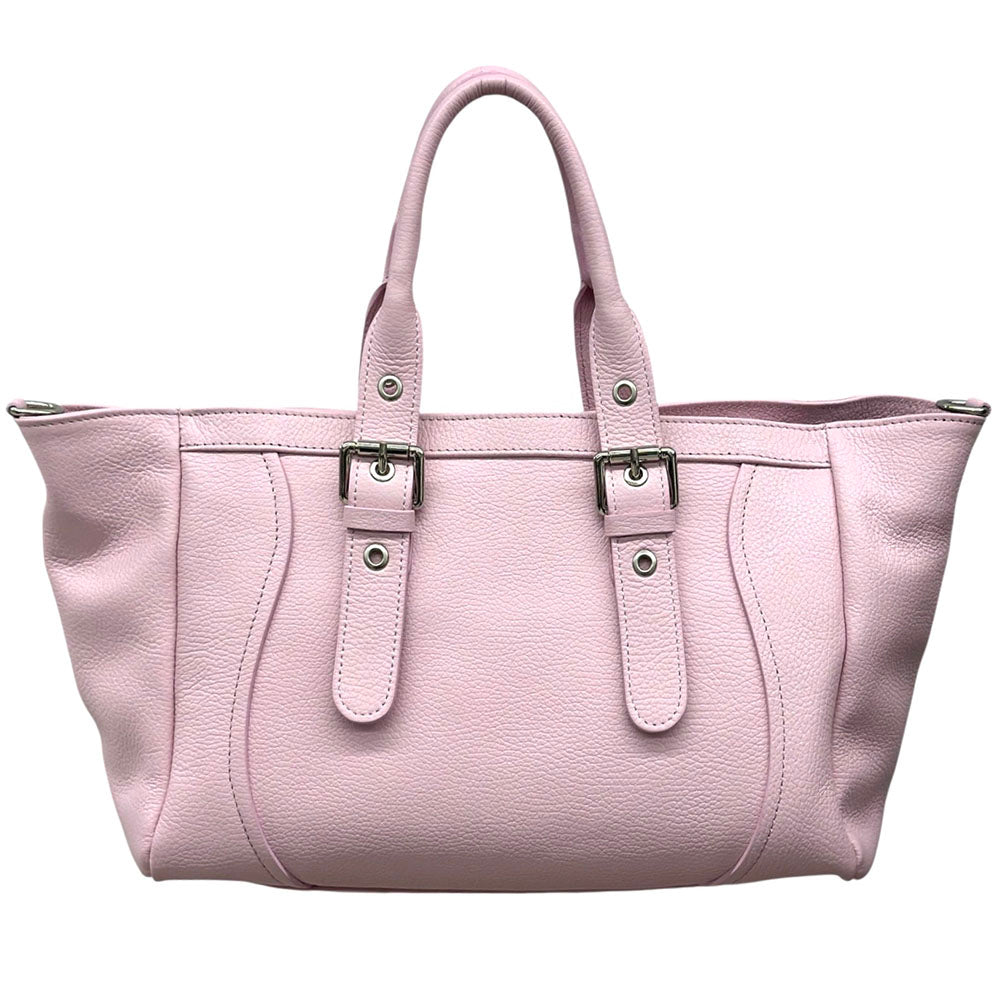 Adelvira Large Italian Cow Leather Tote Bag - Made In Italy