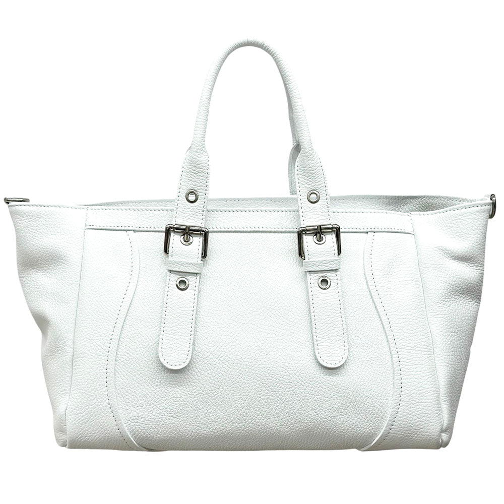 Adelvira Large Italian Cow Leather Tote Bag - Made In Italy