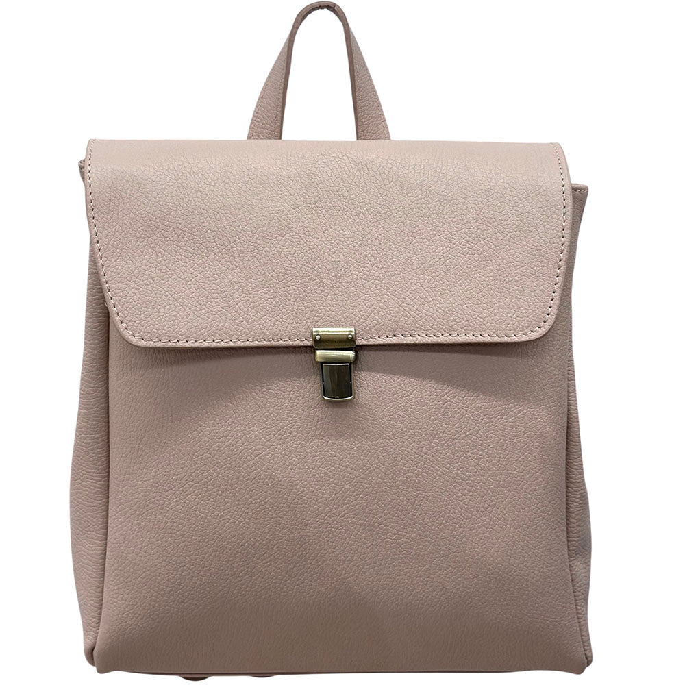 Michela Minimalist Italian Leather Backpack - Made In Italy