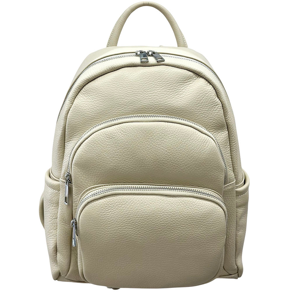 Carola Cow Leather Travel Backpack - Made In Italy