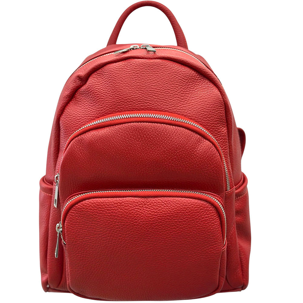 Carola Cow Leather Travel Backpack - Made In Italy