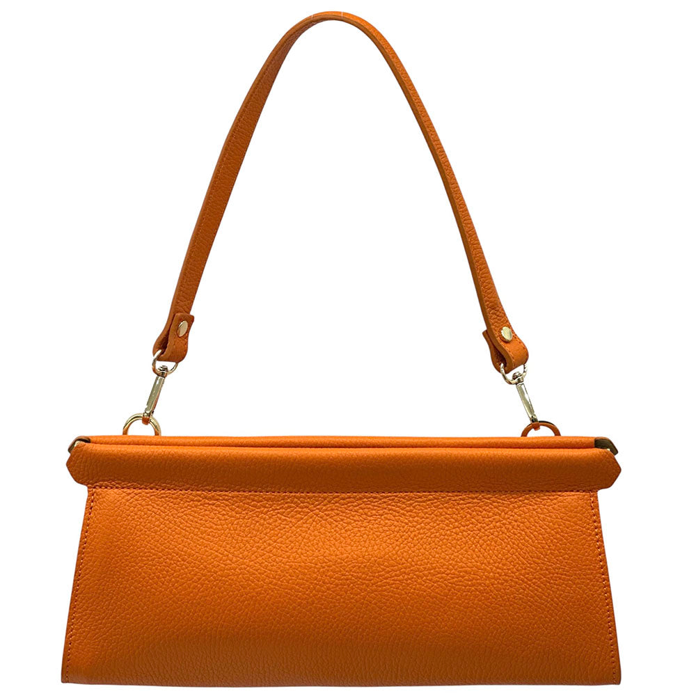 Eliora Italian Cow Leather Convertible Baguette Bag - Made In Italy