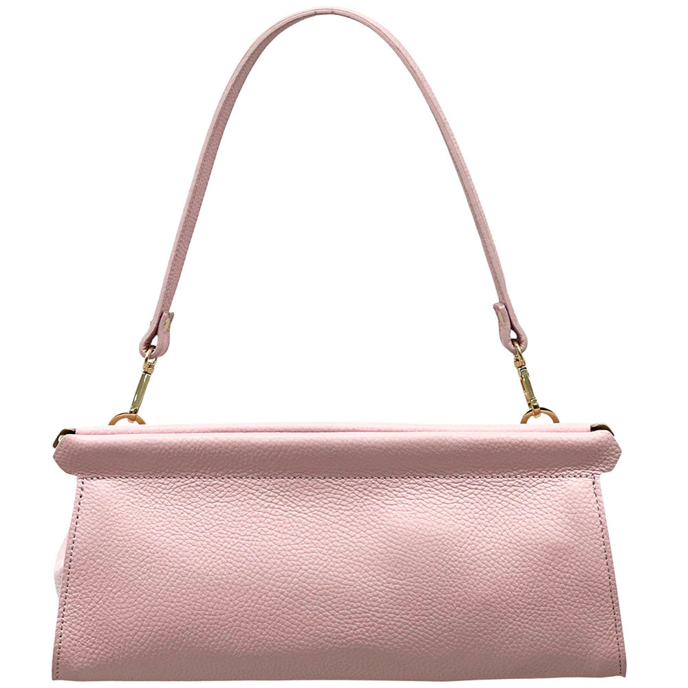 Eliora Italian Cow Leather Convertible Baguette Bag - Made In Italy