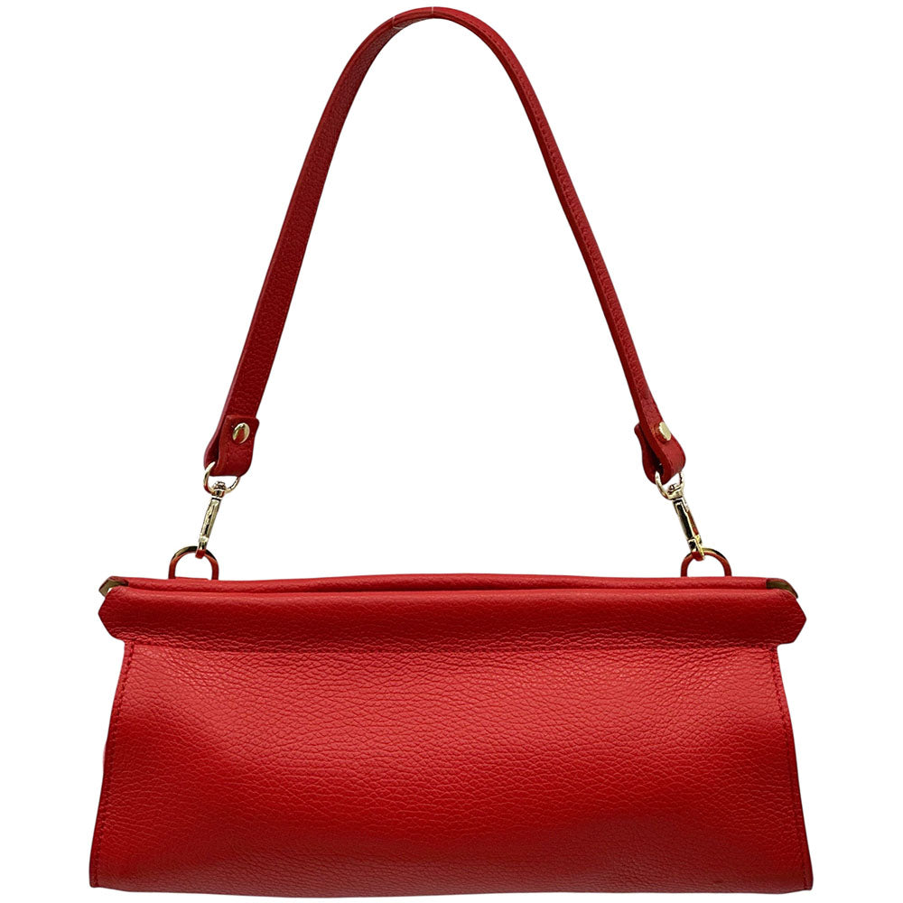 Eliora Italian Cow Leather Convertible Baguette Bag - Made In Italy