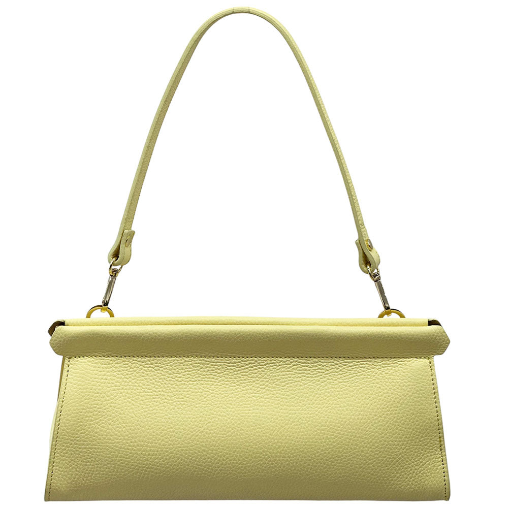 Eliora Italian Cow Leather Convertible Baguette Bag - Made In Italy