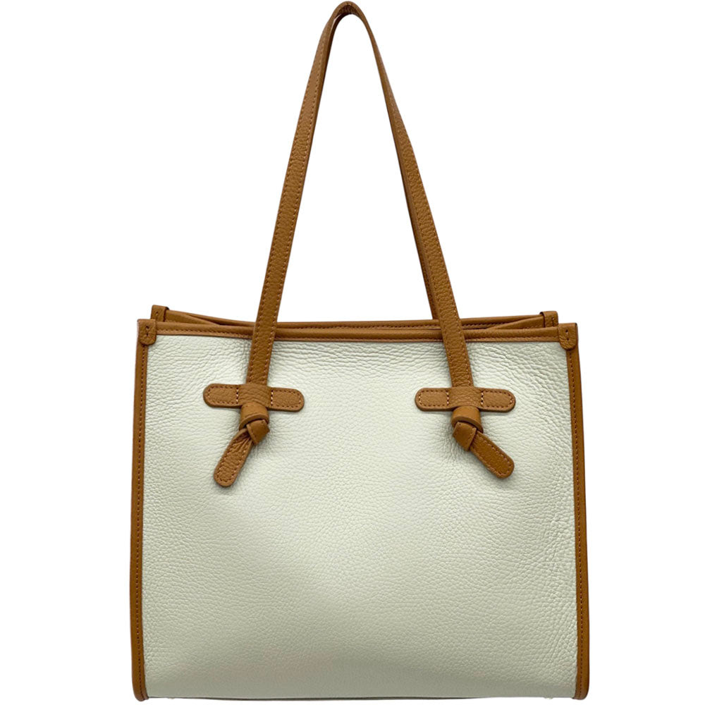 Lara Cow Leather Work Tote Bag - Made In Italy