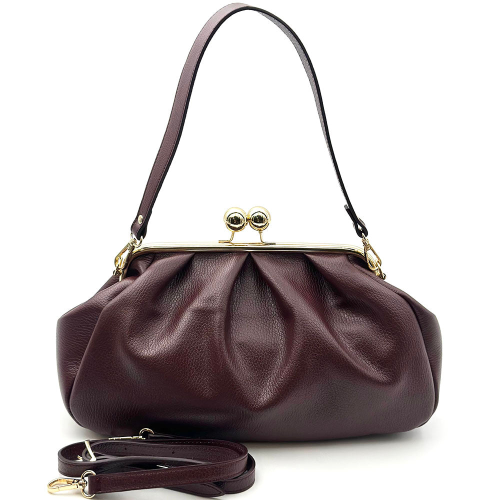 Brunella Frame Cow Leather Bag - Made In Italy