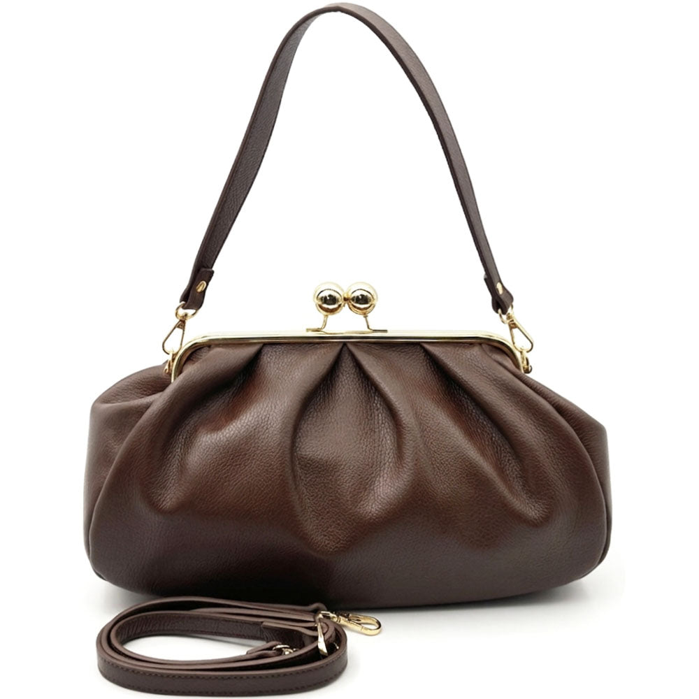 Brunella Frame Cow Leather Bag - Made In Italy