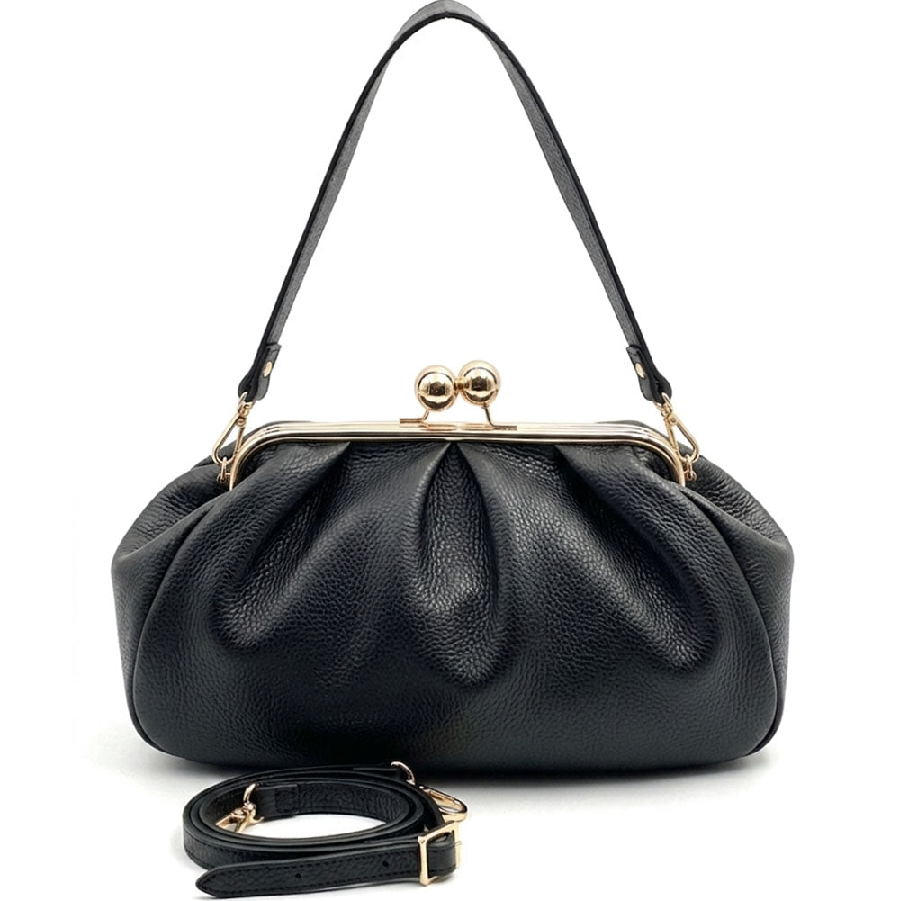 Brunella Frame Cow Leather Bag - Made In Italy